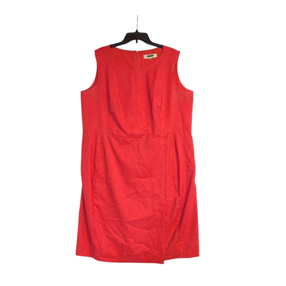 Jones Studio Coral Sleeveless Sheath Dress Size 18W Lightweight Linen Blend